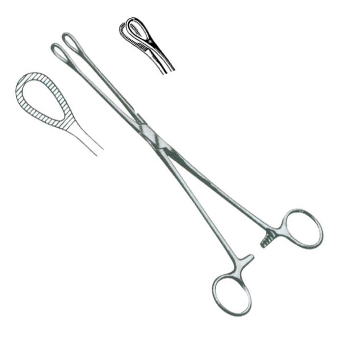 Foerster Sponge Forceps, Serrated Jaws, Curved, 12" (30.5 Cm)